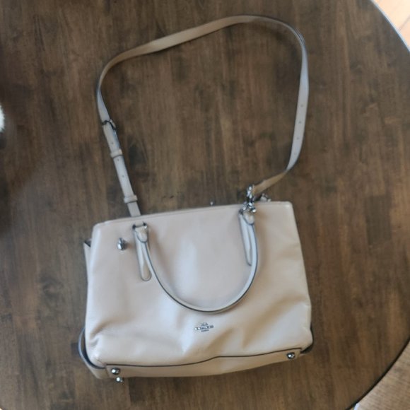 NEW Coach Brooklyn 34 Carryall Stone Pebbled Leather Large Convertible Satchel - Picture 10 of 16